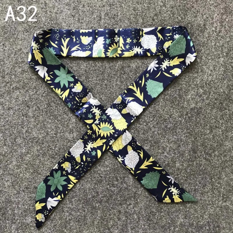 New Silk Small Women Fashion Scarf Hair Bags Handle Decoration Tie Multifunction Hand Ribbon Scarf