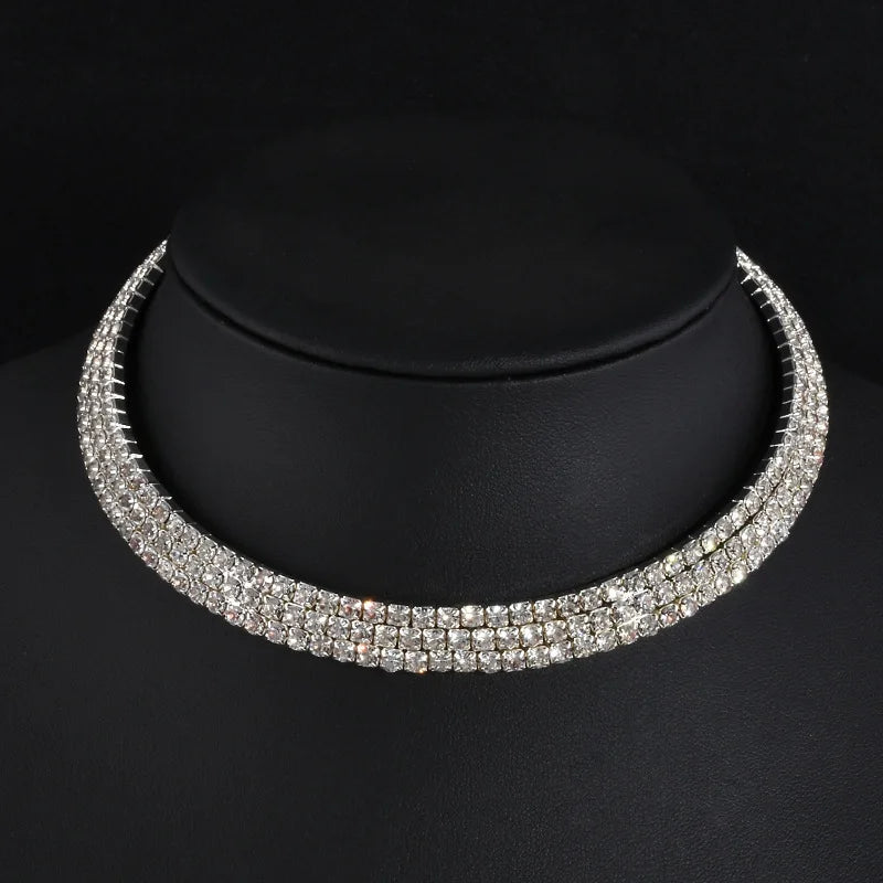 Rhinestone Choker Necklaces Torques Collar Women Statement Jewelry Girl Imitation Pearls Necklace-Dollar Bargains Online Shopping Australia