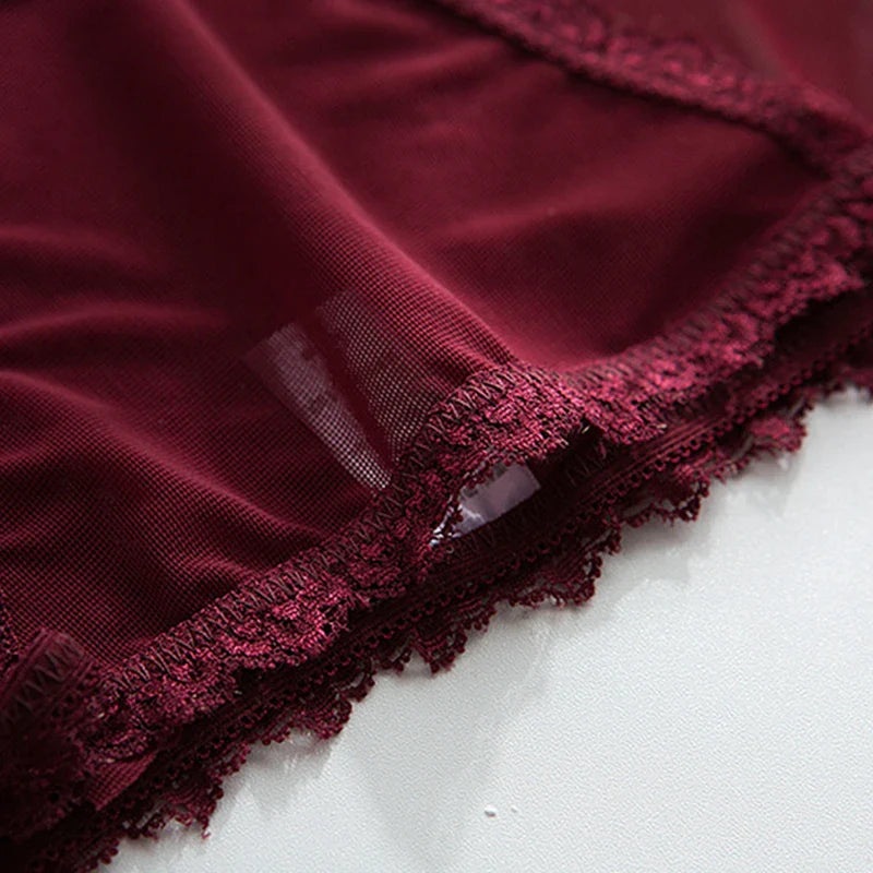 Ruffle Lace Mesh Seamless Panties For Women Hollow Out Transparent Sexy Underwear Briefs Female Lingerie Thongs-Dollar Bargains Online Shopping Australia