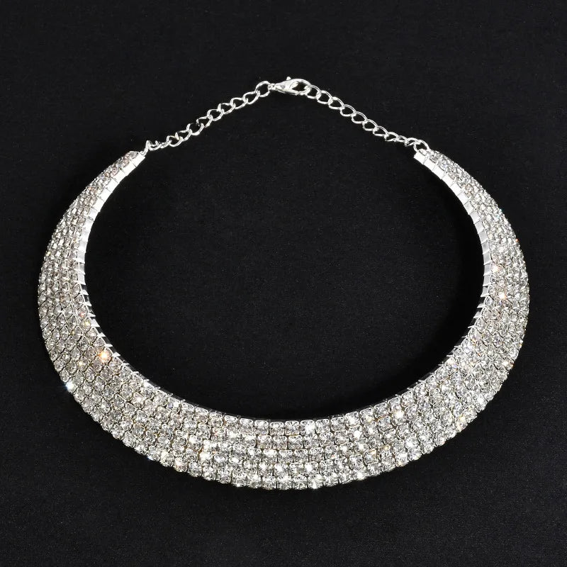 Rhinestone Choker Necklaces Torques Collar Women Statement Jewelry Girl Imitation Pearls Necklace-Dollar Bargains Online Shopping Australia