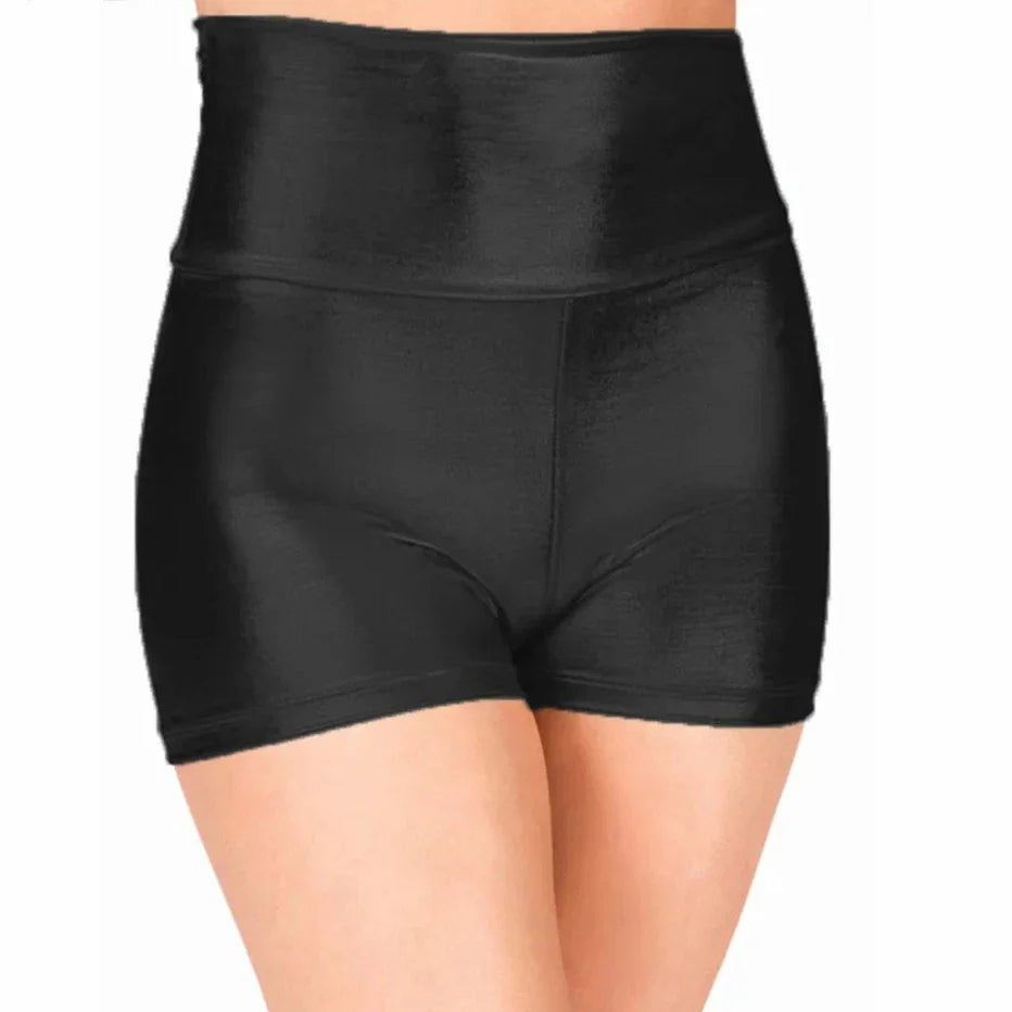 Women Metallic Dance Shorts Shiny Workout Shorts For Girls Gymnastics Red High Waisted Shorts Skinny Underpants-Dollar Bargains Online Shopping Australia