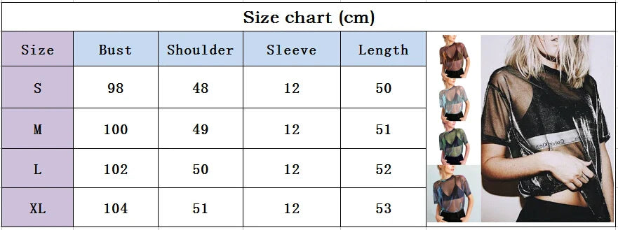 Sexy See Through T Shirt Women Sheer Mesh Fish Net Short Sleeve O Neck Crop Top T-Shirt Summer Lady Clubwear-Dollar Bargains Online Shopping Australia