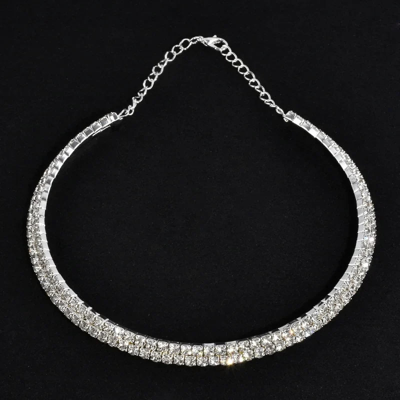 Rhinestone Choker Necklaces Torques Collar Women Statement Jewelry Girl Imitation Pearls Necklace-Dollar Bargains Online Shopping Australia