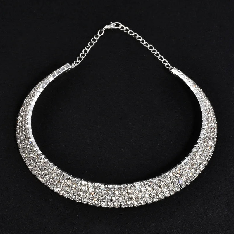 Rhinestone Choker Necklaces Torques Collar Women Statement Jewelry Girl Imitation Pearls Necklace-Dollar Bargains Online Shopping Australia