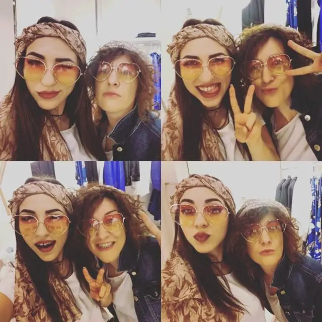 Ladies Heart Shaped Sunglasses metal Women Brand Designer Fashion Rimless LOVE Clear Ocean Lenses Sun Glasses UV400-Dollar Bargains Online Shopping Australia