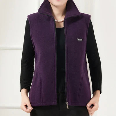 Plus Size Autumn Women Polar Fleece Fabric Vest Large Sleeveless Jacket Fashion Zipper Women's Leisure gilet-Dollar Bargains Online Shopping Australia
