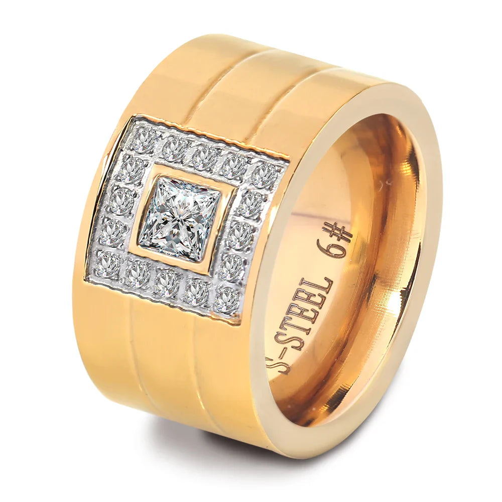 Women Crystal Rings Stainless Steel Wedding Rings For Women Party Jewelry-Dollar Bargains Online Shopping Australia