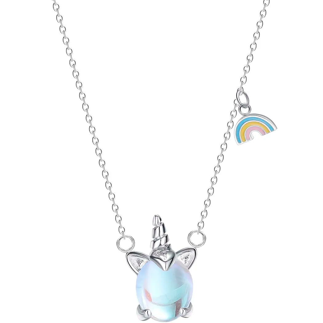 Animal Unicorn Pendants Necklaces For Children Girls Best Friend Rainbow Necklace Chain Jewelry