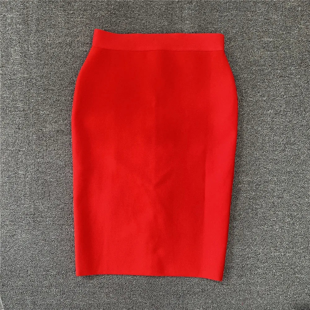 Rayon Bandgae Skirt Elegant Pencil Skirt Celebrity Sexy Club Party Wear Vintage