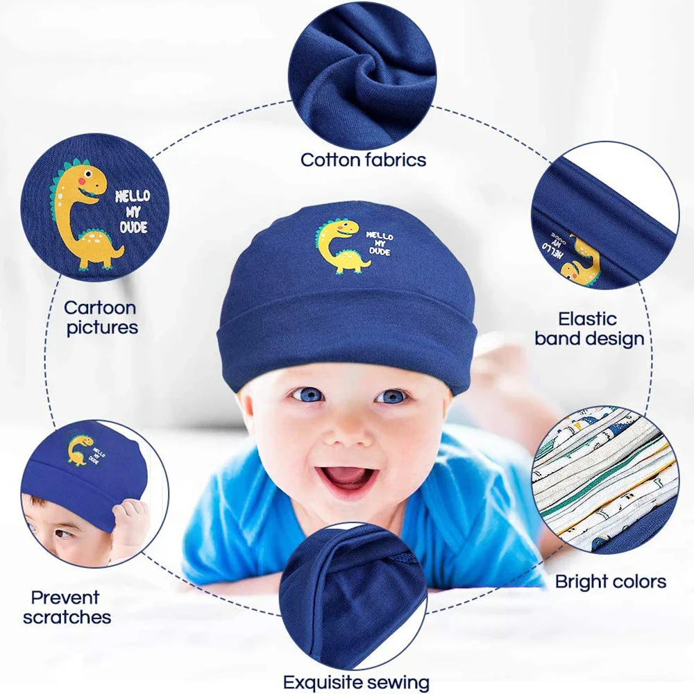 Newborn Baby Hat and Mittens Girl Boy Cap Comfy Infant Hat & Gloves Cotton Toddler Baby Accessorise For 0-6M-Dollar Bargains Online Shopping Australia