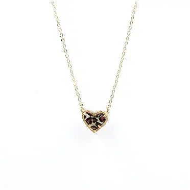 Gift Glitter Abalone Stone Small Heart Shaped 3D Resin Shell Mini Love Necklaces for Women Pendants-Dollar Bargains Online Shopping Australia