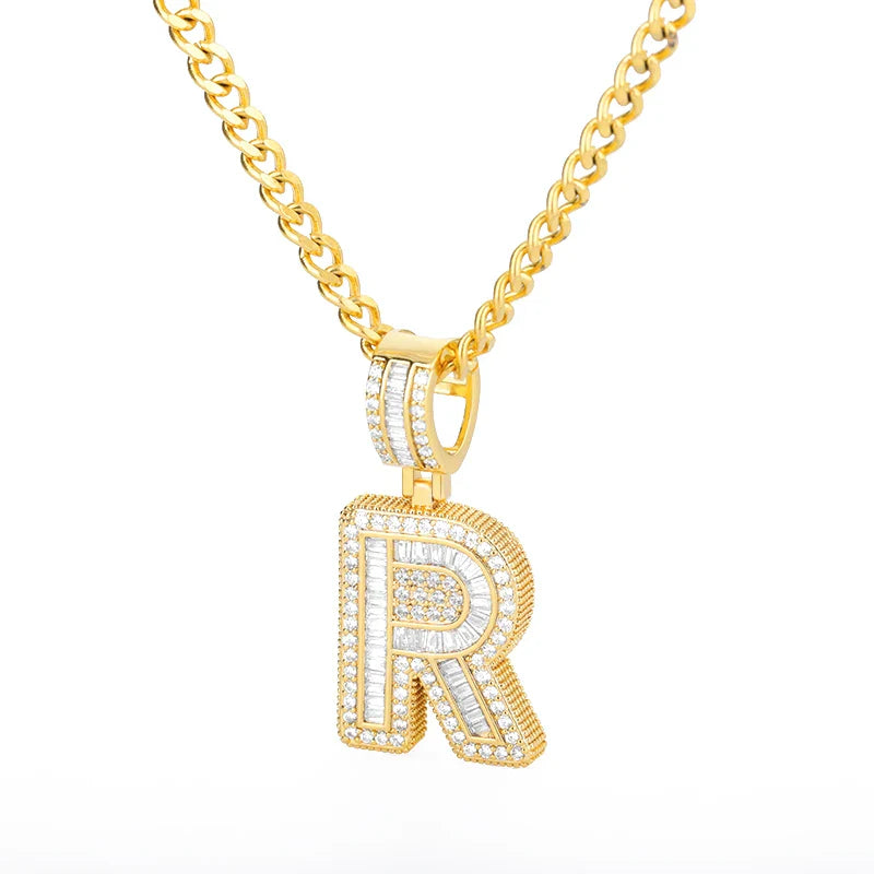 Cubic Zirconia Letters A-Z Pendant Necklaces Iced Out Rock Candy Style Initial Charms Necklace Fantastic Jewelry Gift-Dollar Bargains Online Shopping Australia