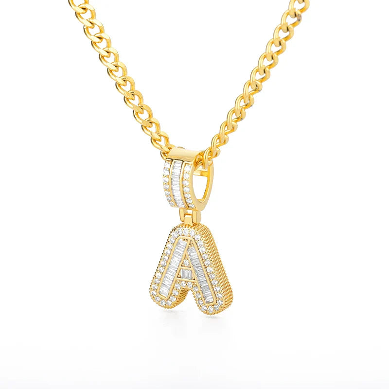 Cubic Zirconia Letters A-Z Pendant Necklaces Iced Out Rock Candy Style Initial Charms Necklace Fantastic Jewelry Gift-Dollar Bargains Online Shopping Australia