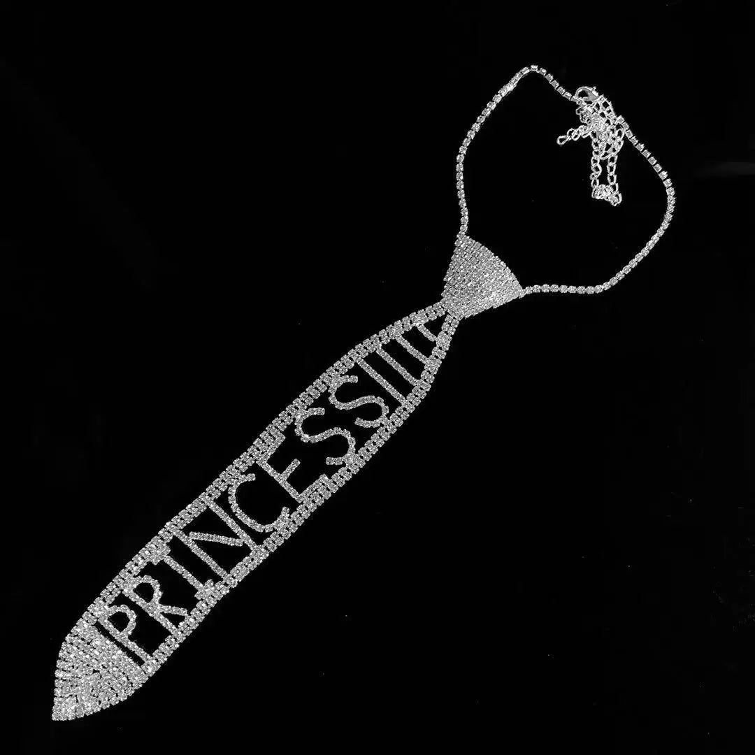 Fashionable and elegant necktie Necklace flash Rhinestone Long Necklace bead chain ladies wedding ball jewelry-Dollar Bargains Online Shopping Australia