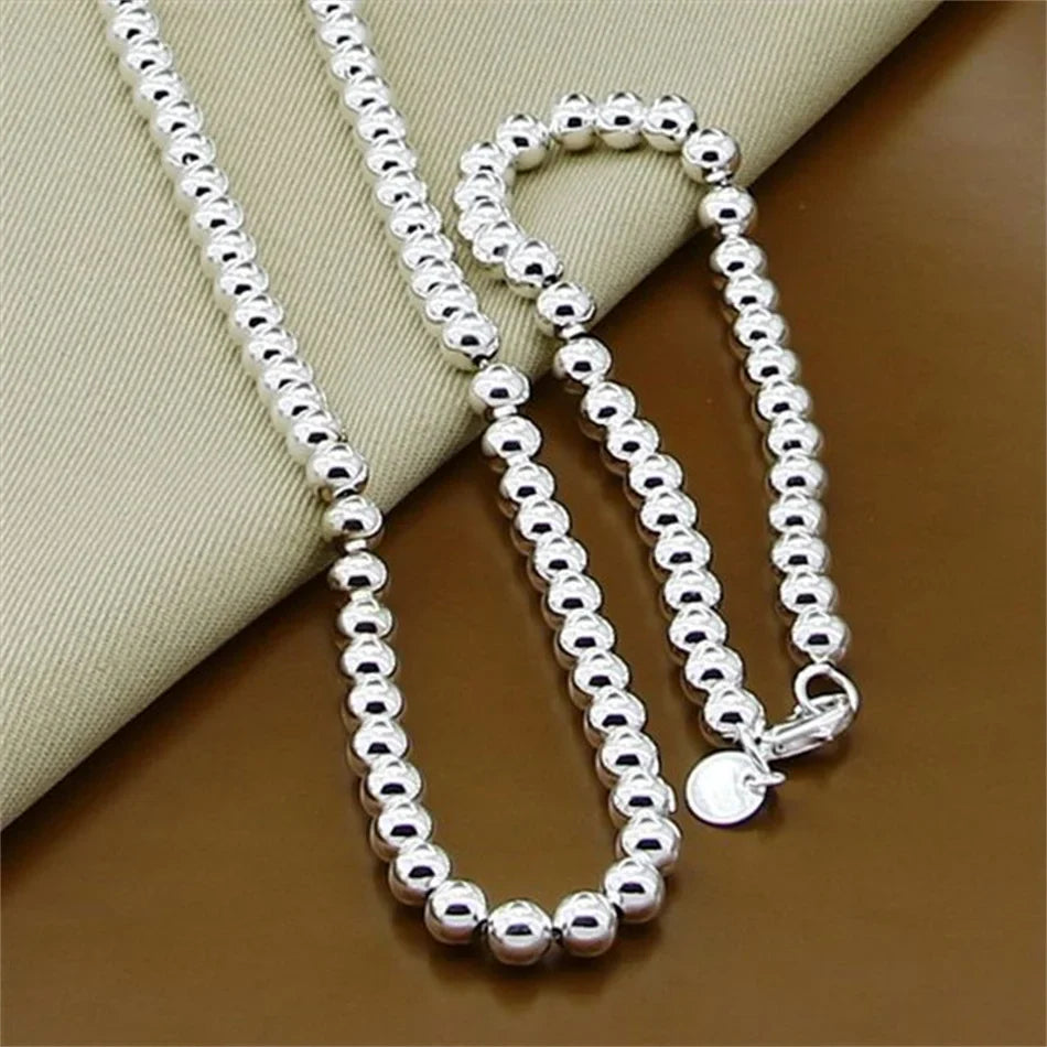 Fine Jewelry Set 925 Sterling Silver Sideways Snake Chain Bracelet Necklace Sets For Women Men Fashion Charm Jewelry Gift-Dollar Bargains Online Shopping Australia