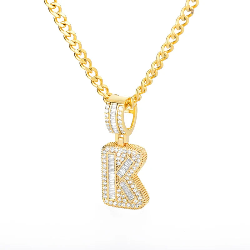 Cubic Zirconia Letter Pendant Necklaces Iced Out Rock Candy Style Initial Charms Necklace Fantastic Jewelry Gift-Dollar Bargains Online Shopping Australia