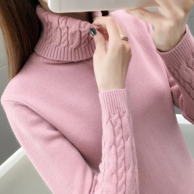 Women Sweater Turtleneck Pullovers Sweaters Long Sleeves Thick Warm Sweater-Dollar Bargains Online Shopping Australia