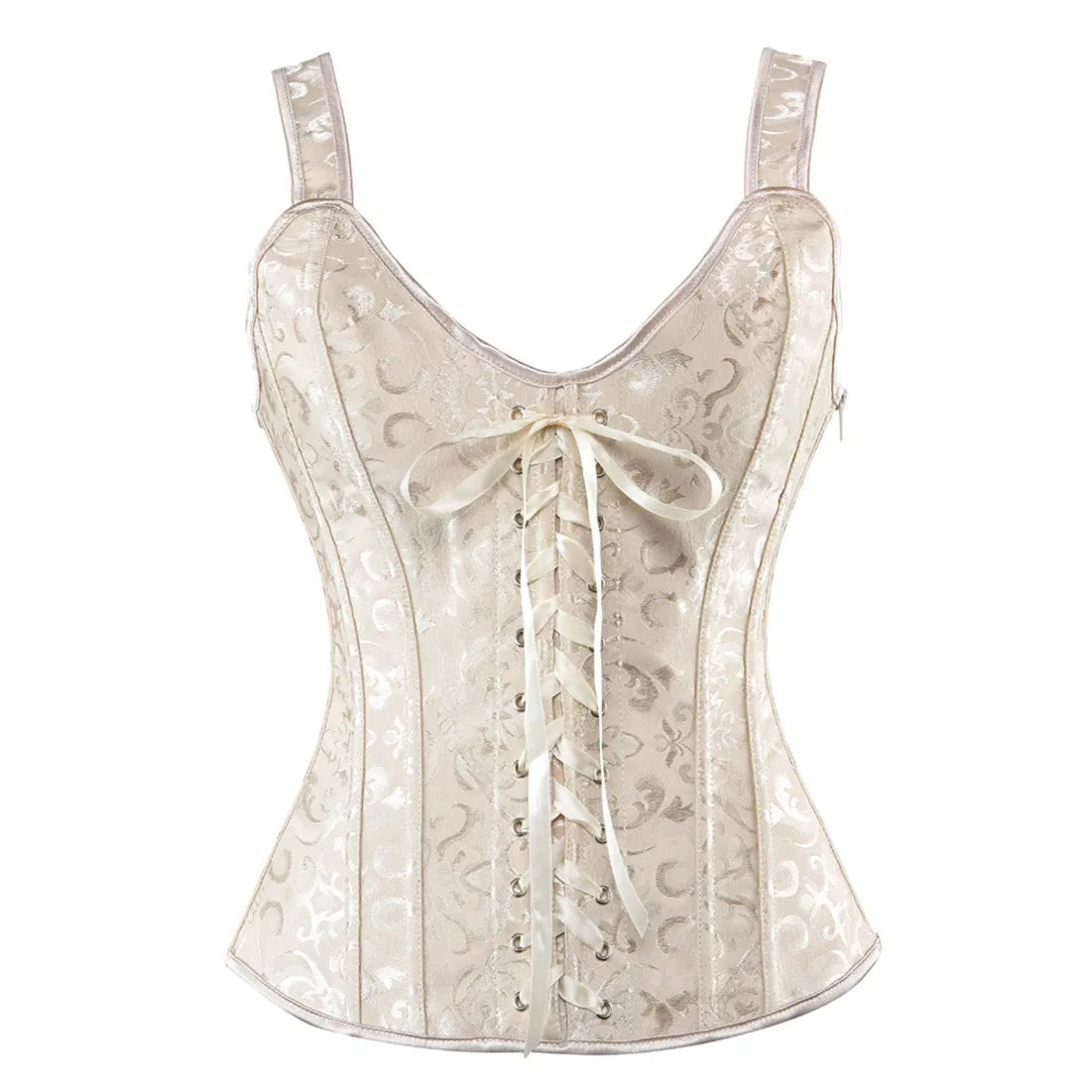 Steampunk Corset with Cup Lingerie Zipper Side Straps Overbust Corset Waist Trainer Bustier Plus Size-Dollar Bargains Online Shopping Australia