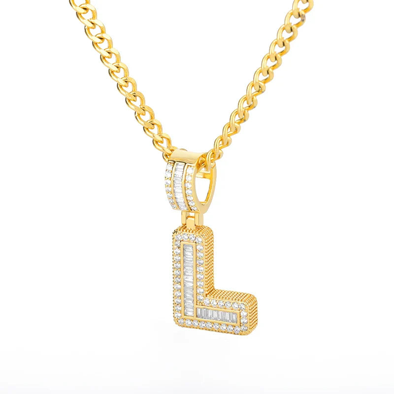 Cubic Zirconia Letter Pendant Necklaces Iced Out Rock Candy Style Initial Charms Necklace Fantastic Jewelry Gift-Dollar Bargains Online Shopping Australia