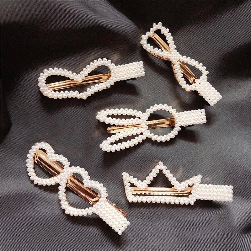 Pearl Hair Clips For Women Korean Women Hairpins Girl Geometric Hair Barrettes Fashion Hairgrip Hair Accessories