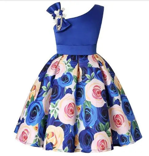 Summer Kids Flower Dresses for Girls Christmas Children Clothing Dress Princess Brithday Wedding Party Baby Girl Dress With Bow-Dollar Bargains Online Shopping Australia