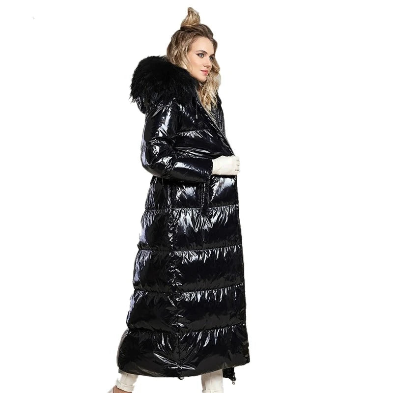 Winter Coat Women X-Long High Quality Thick Cotton Parkas Hooded Outerwear Warm Faux Fur Woman Jacket