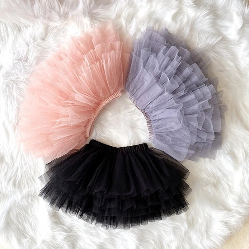 Baby Girls Tutu Fluffy Skirt Princess Ballet Dance Tutu Mesh Skirt Kids Cake Skirt Cute Girls Clothes