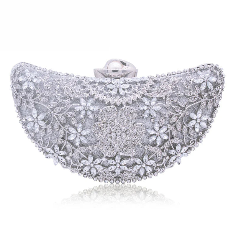 Shape Moon Hollow Out Purse Sequined Diamond Women Evening Bag Clutch Crossbody Bags For Lady Bolsas Feminina Wedding Handbags-Dollar Bargains Online Shopping Australia