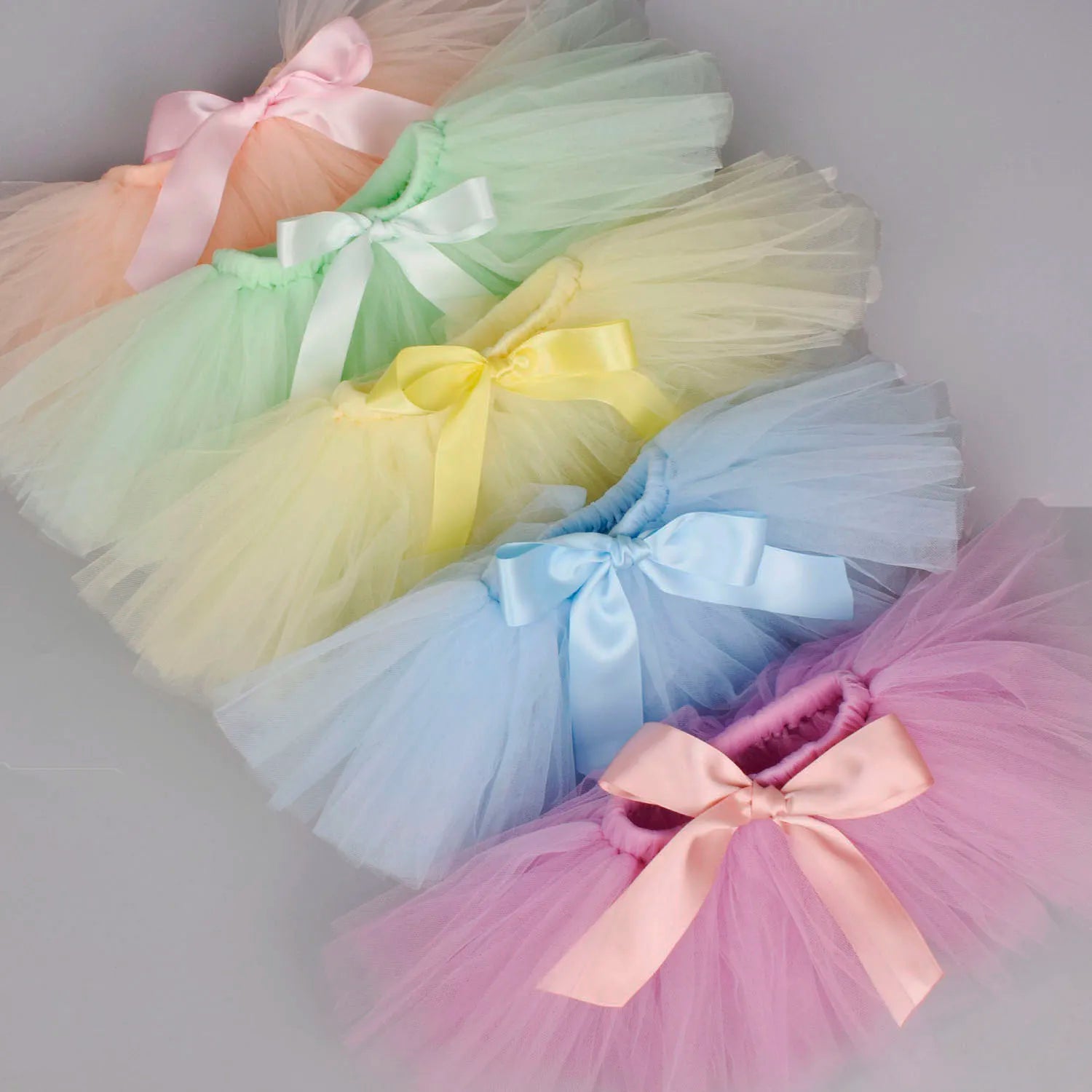 Newborn Baby Girls Tutu Skirt & Headband Set Newborn Photography Props Infant Fluffy Baby Tulle Skirt Set
