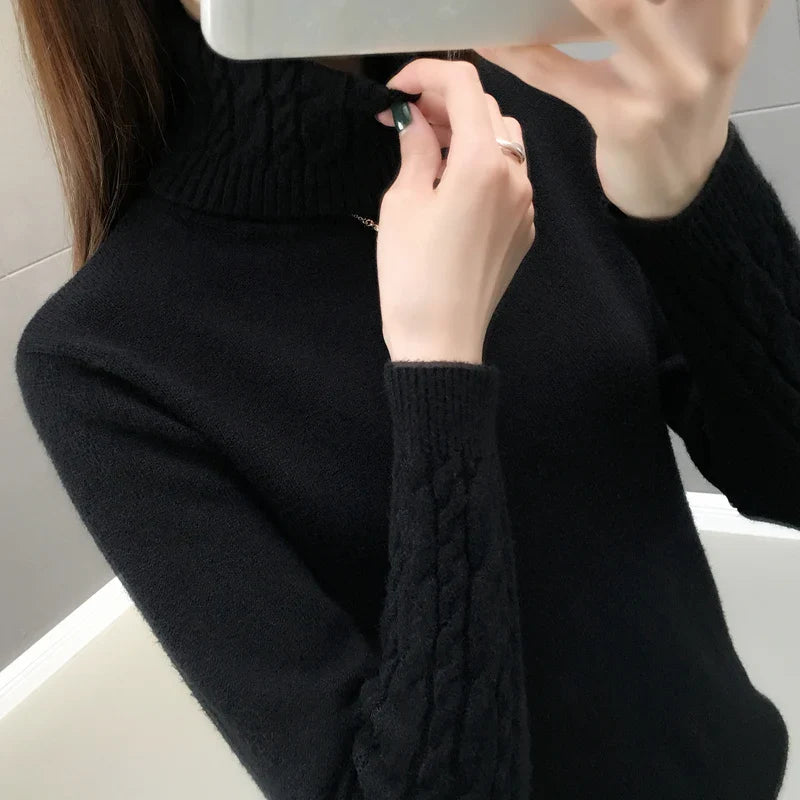 Women Sweater Turtleneck Pullovers Sweaters Long Sleeves Thick Warm Sweater-Dollar Bargains Online Shopping Australia
