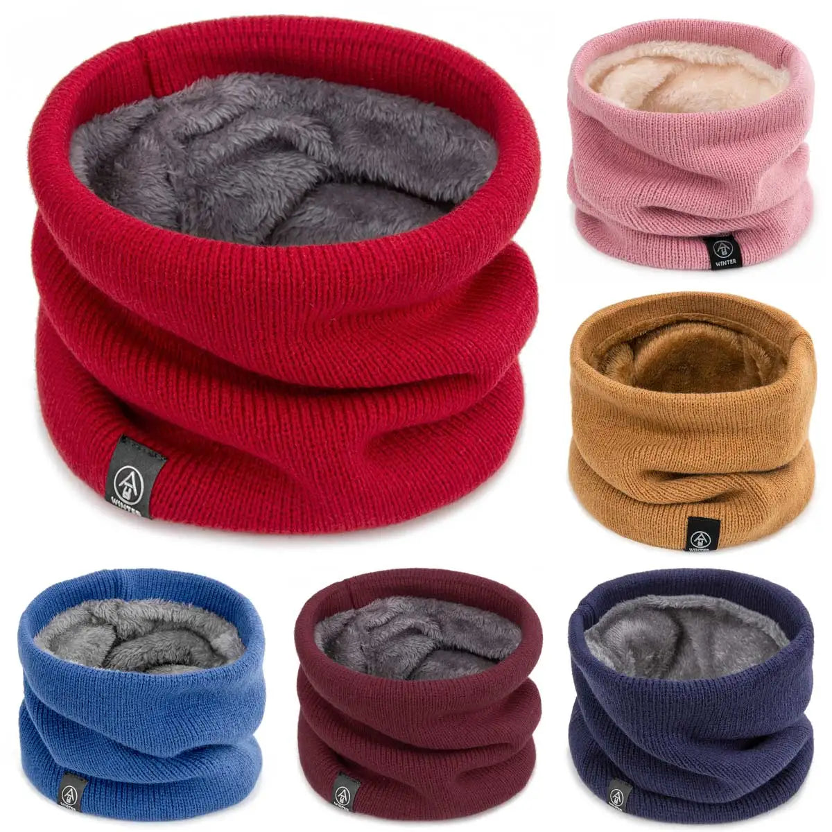 Winter Warm Scarf For Boys Girls  Children Baby Neckwarmer Thick Wool Collar Snood Cotton Knitted Ring Snow COLD