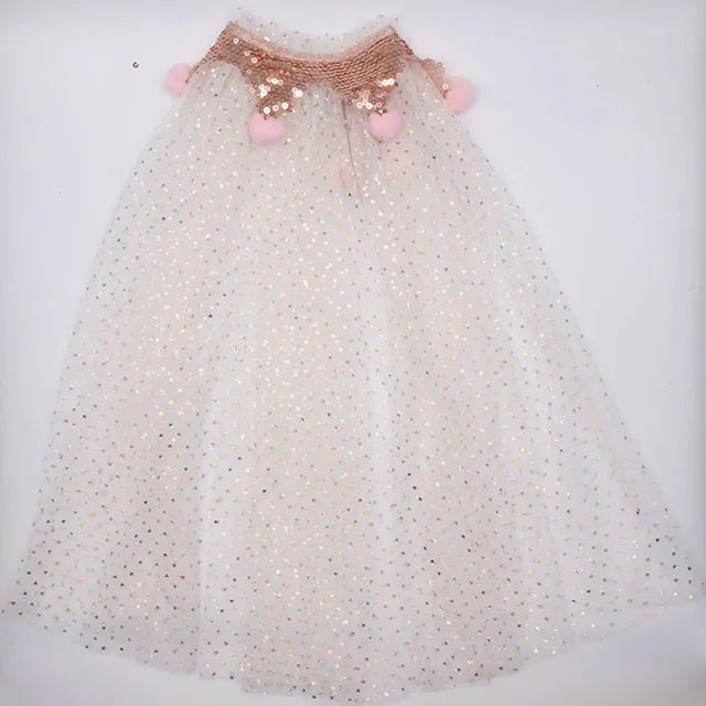 Christmas Halloween Girls Cloak Outerwear One Size Sequins Shawl Kids Coat for Birthday Party Beach Rainbow Princess Costume-Dollar Bargains Online Shopping Australia