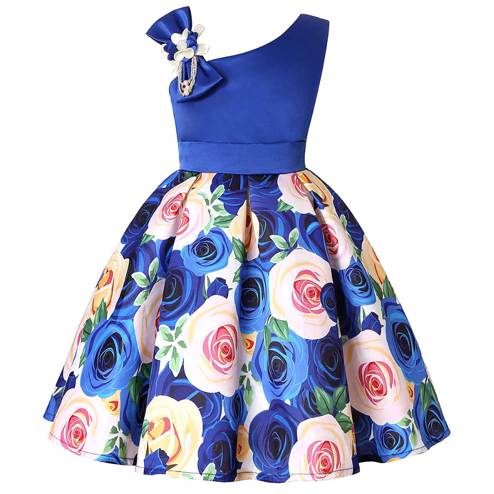 Summer Kids Flower Dresses for Girls Christmas Children Clothing Dress Princess Brithday Wedding Party Baby Girl Dress With Bow-Dollar Bargains Online Shopping Australia