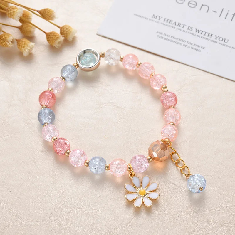 Popcorn beads Bracelet Friendship Glass Bracelets For Girls Star Moon Cloud Flower Jewelry