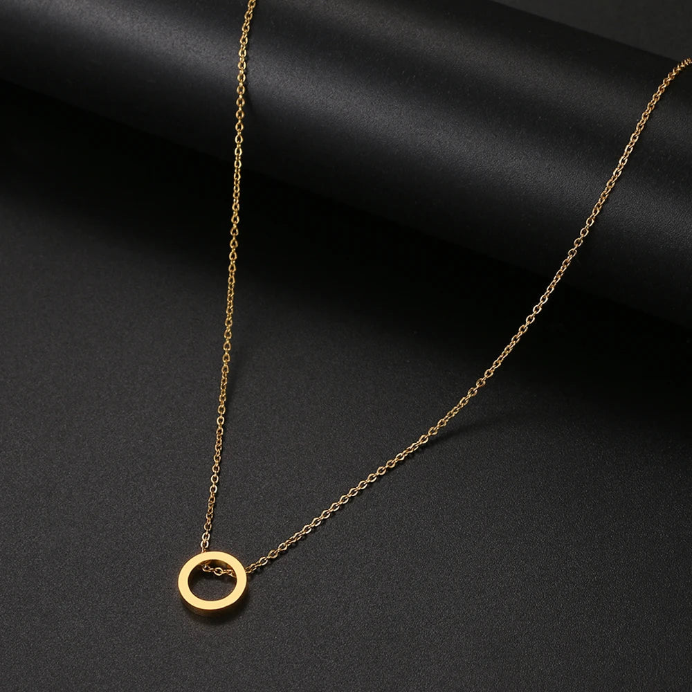 Stainless Steel Necklaces Minimalist Four-leaf Clover Geometric Style Fashion Chain Necklace for Women Collar Pendant Jewelry-Dollar Bargains Online Shopping Australia