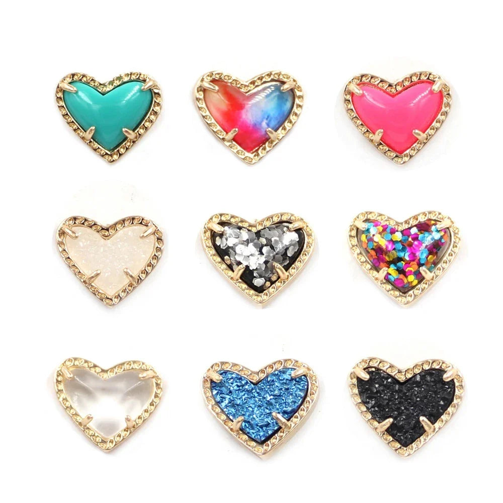 Gift Glitter Abalone Stone Small Heart Shaped 3D Resin Shell Mini Love Necklaces for Women Pendants-Dollar Bargains Online Shopping Australia