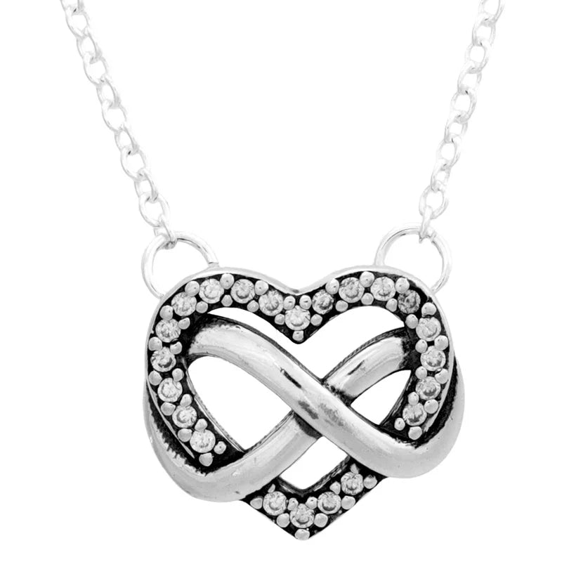 Timeless Elegance Elevated Heart Mum Infinity Heart Loved Script Necklace 925 Sterling Silver Necklace For Women Gift Jewelry-Dollar Bargains Online Shopping Australia
