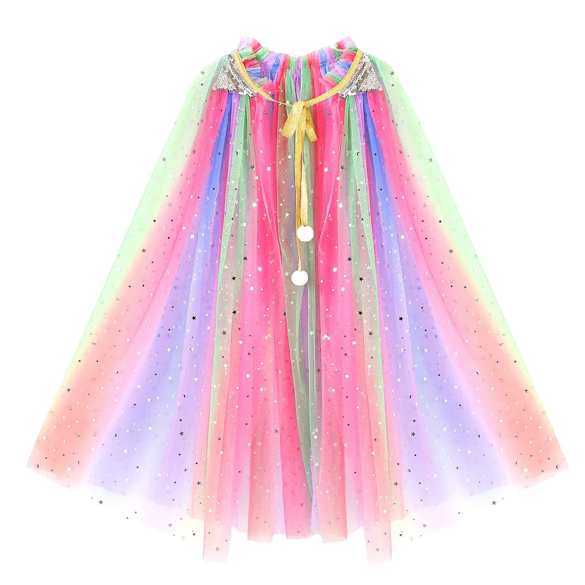 Christmas Halloween Girls Cloak Outerwear One Size Sequins Shawl Kids Coat for Birthday Party Beach Rainbow Princess Costume-Dollar Bargains Online Shopping Australia