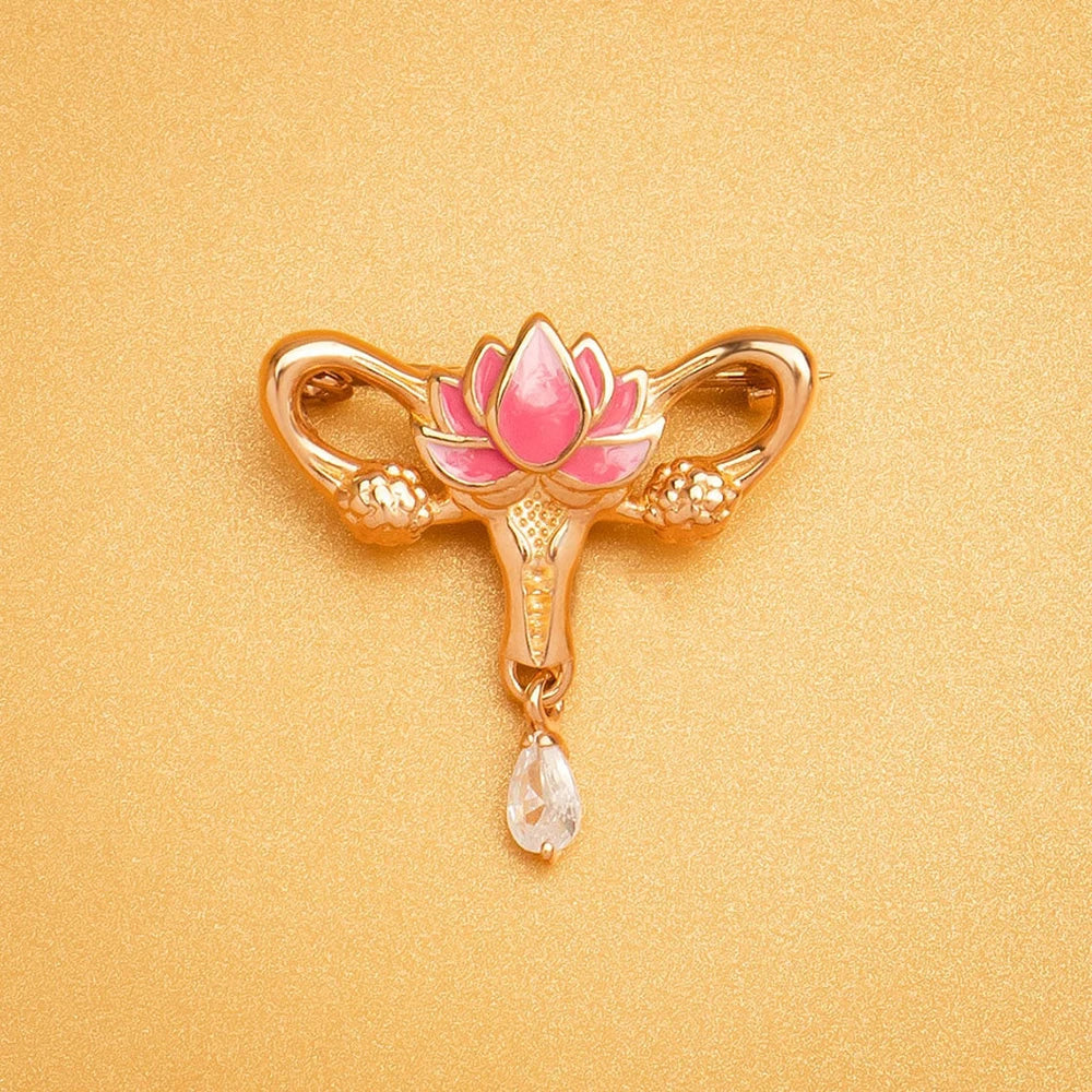 Woman's Womb Medical Jewellery Brooch Pins Gynecology Symbol of Medical Uterus Lotus Lapel Badge for Gynecologist Nurse-Dollar Bargains Online Shopping Australia