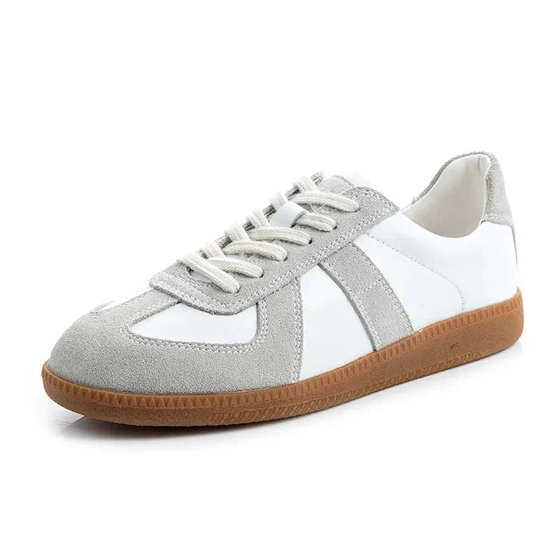 Women's Sneakers  Genuine Leather Ladies Moral Training Shoes Casual Spring Flat Shoes Women