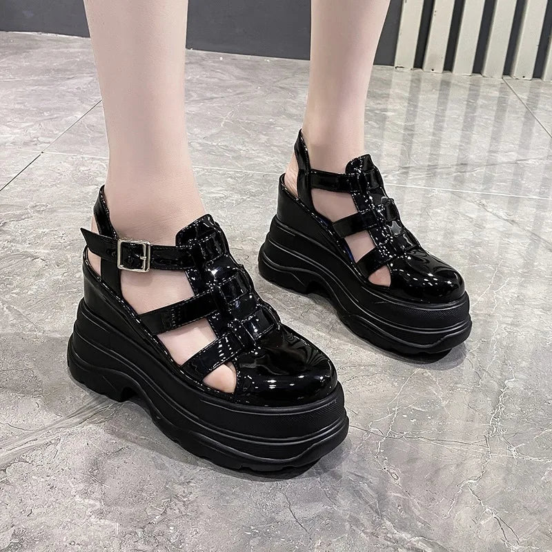 High Platform Sandals New Summer Hidden Heel Casual Mules Shoes Female Outside Beach Slipper Breathable Chunky Sneakers