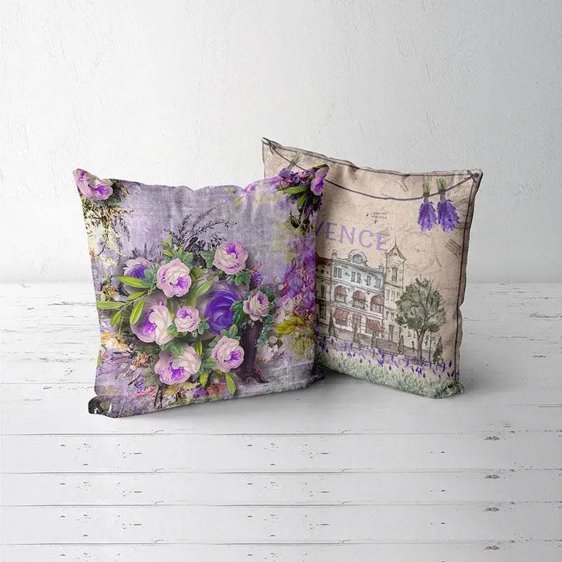 Lavender Decorative Throw Pillow Sofa Cushion Cover Personalized Floral
