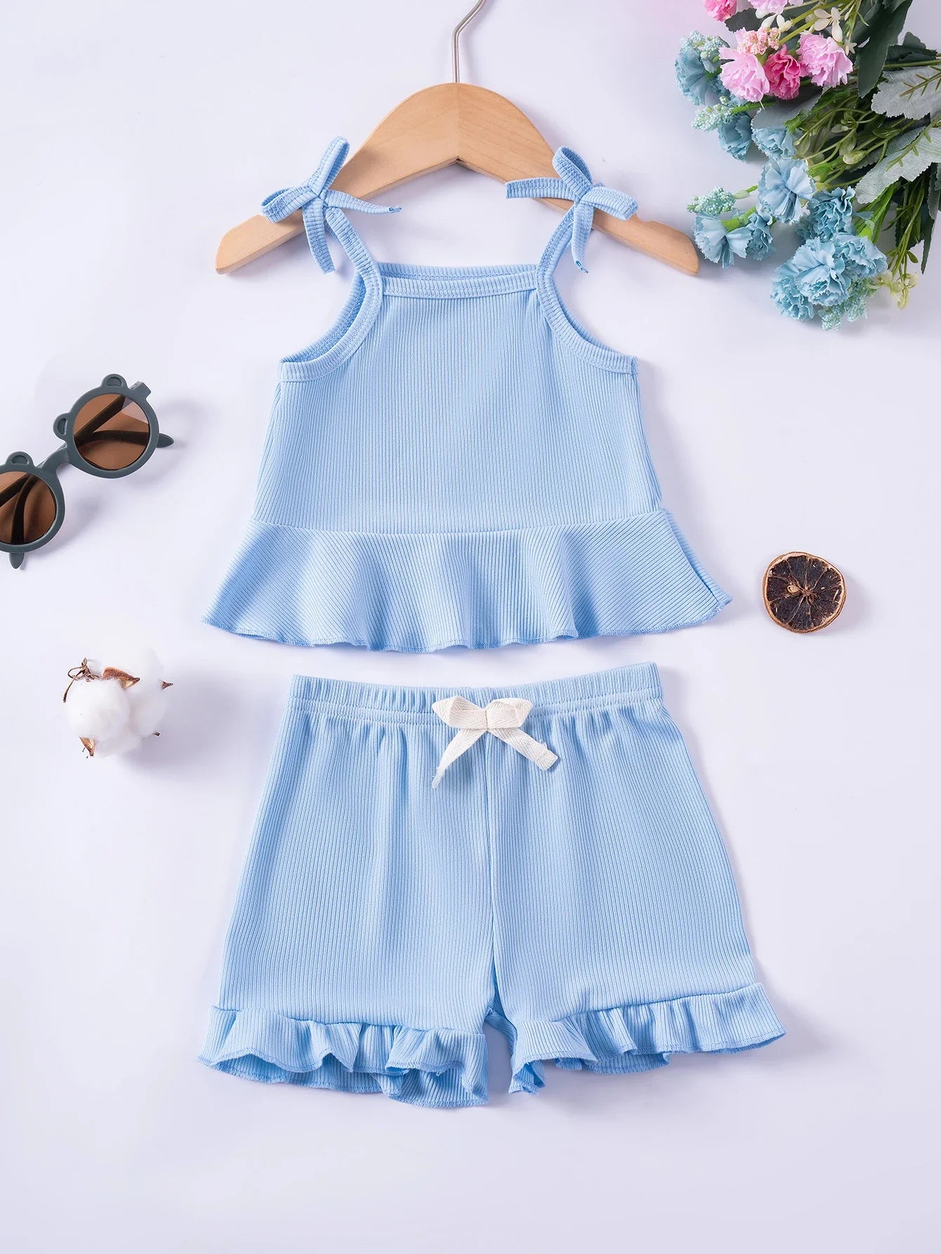 Kids Clothing Sets New Baby Girl Camisole Top + Lace Shorts 2PCS Summer Casual Children Clothes Suits-Dollar Bargains Online Shopping Australia