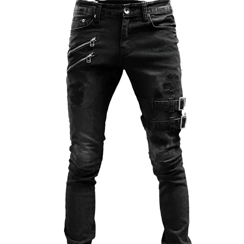 Plus Size Straight Jeans Man Pants Spring Summer Boyfriend Jeans Streetwear Skinny Zips-Dollar Bargains Online Shopping Australia