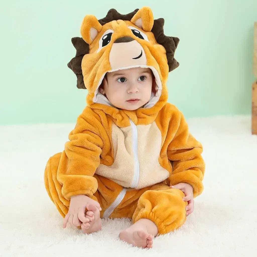 Baby Rompers Winter Kigurumi Lion Costume For Girls Boys Toddler Animal Jumpsuit Infant Clothes Pyjamas Kids Overalls Ropa Bebes-Dollar Bargains Online Shopping Australia