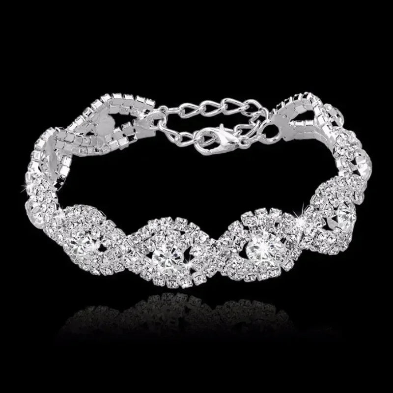 Women Elegant Luxury Bracelet Ladies Unlimited Rhinestone Wrist Chain-Dollar Bargains Online Shopping Australia