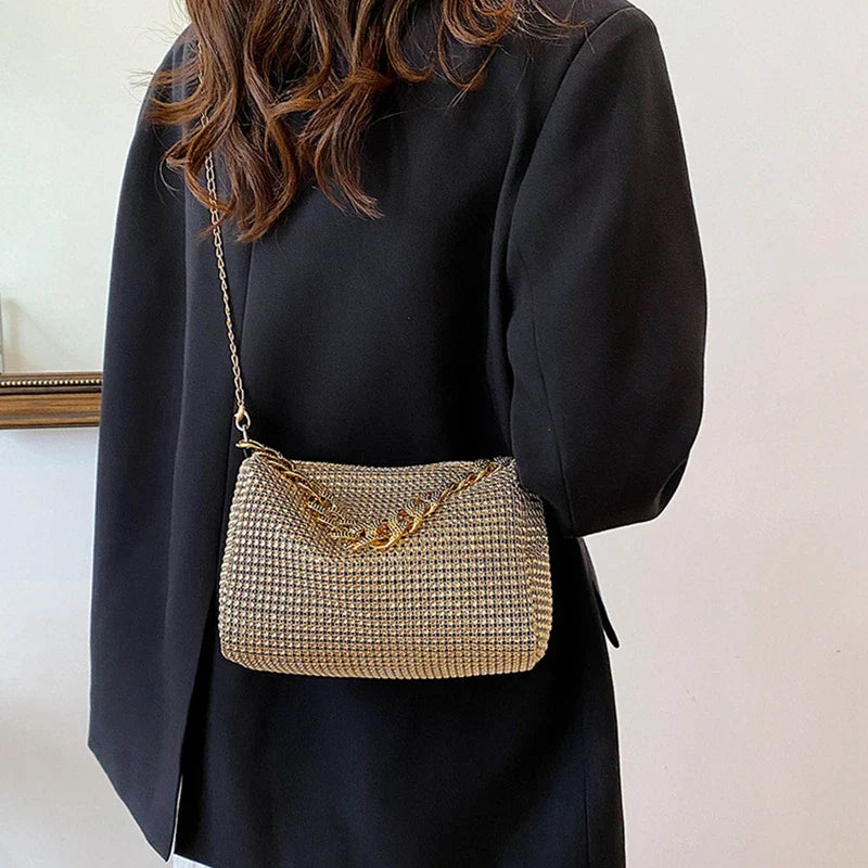 Full Rhinestone Shoulder Bags Bling Diamond Crossbody Bag Women Wedding Party Handbags Fashion Shoulder Purses New Chains Bags-Dollar Bargains Online Shopping Australia