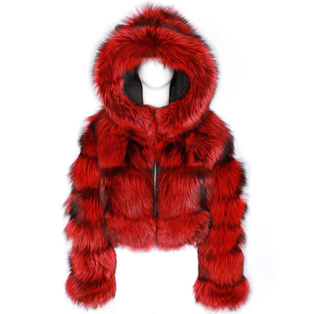 Autumn Furry Cropped Faux Fur Coats Jackets Women Fluffy Top Coat Hooded Straight Short Winter Fur Jacket Fashion Streetwear New