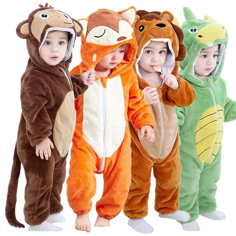 Baby Rompers Winter Kigurumi Lion Costume For Girls Boys Toddler Animal Jumpsuit Infant Clothes Pyjamas Kids Overalls-Dollar Bargains Online Shopping Australia