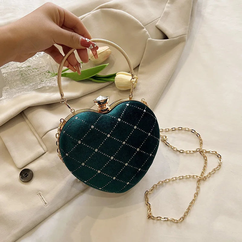 Heart Shape Handbag Womens Red Wedding Purse Evening Party Hand Bags Cute Chain Crossbody Bags Heart Shaped Bag-Dollar Bargains Online Shopping Australia